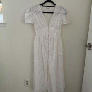 Aritizia Wilfred White Eyelet Dress